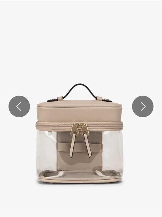 Calpak Handbags - Calpak Clear Beige Top-Handle Cosmetic Case with Gold Hardware